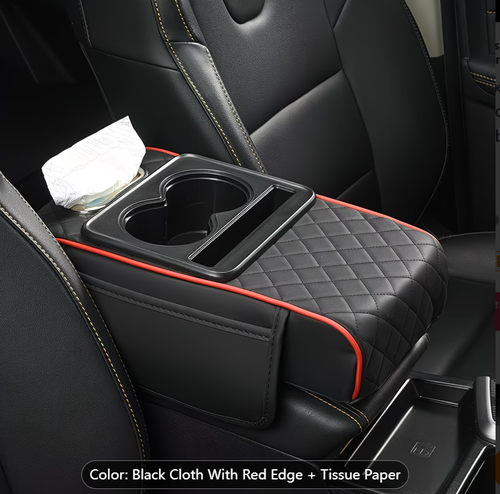 Universal Car Armrest Box Cover, PU Leather Center Console Mat with