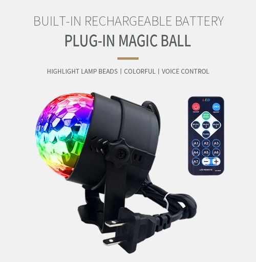 LED Stage Disco Light Rotating DJ Ball Strobe Lights Party DJ 7 Color RGB Party Lamp Stage Light for Bar Club Wedding