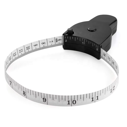 Hot Sale 60inch Black Retractable Fitness Body Tape Measure ABS Plastic Waist Measurement Tape in Metric System
