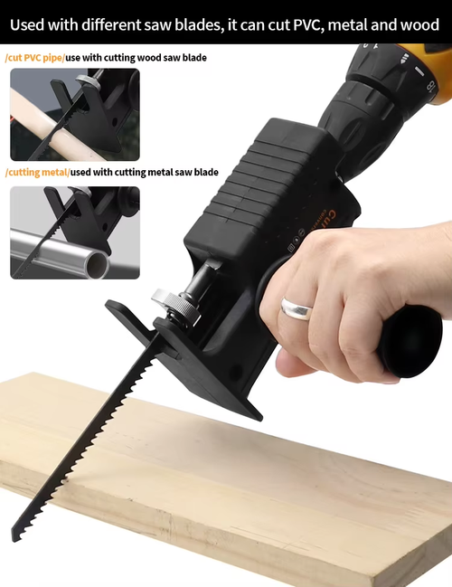 🔥Hot sale🔥Reciprocating Saw Adapter Electric Drill to Electric Saw Screwdriver Conversion Head for Wood Metal Cutting