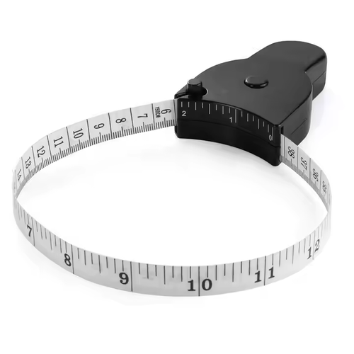 Hot Sale 60inch Black Retractable Fitness Body Tape Measure ABS Plastic Waist Measurement Tape in Metric System