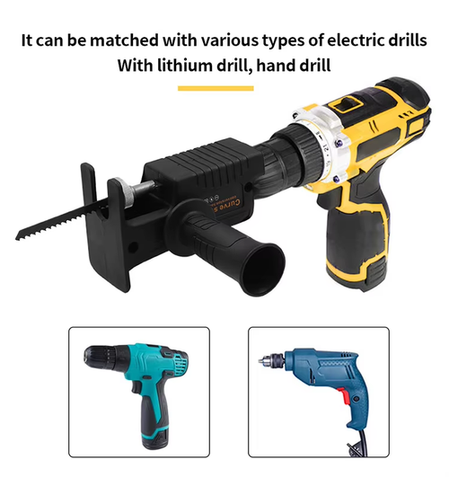 🔥Hot sale🔥Reciprocating Saw Adapter Electric Drill to Electric Saw Screwdriver Conversion Head for Wood Metal Cutting
