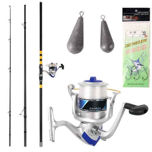 Conjunto de equipamento de pesca, conjunto de varas plug-in de 3.9 m  Puxando a força 150 quilogramas