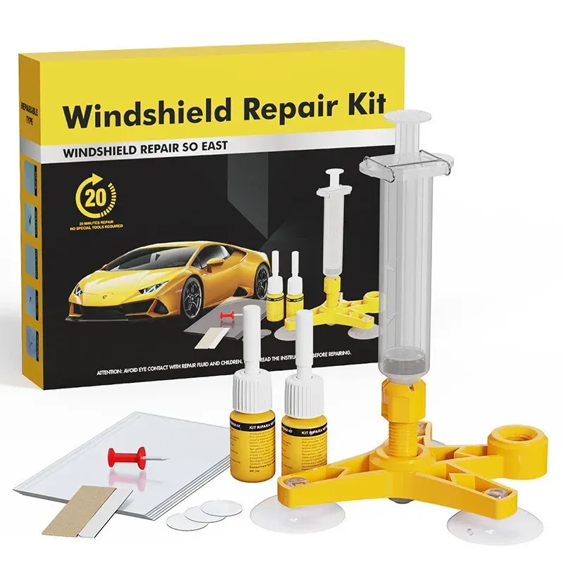 Conjunto de ferramentas de reparo de vidro do carro agente de reparo de vidro reparação de pára-brisa fluido de reparo de rachaduras