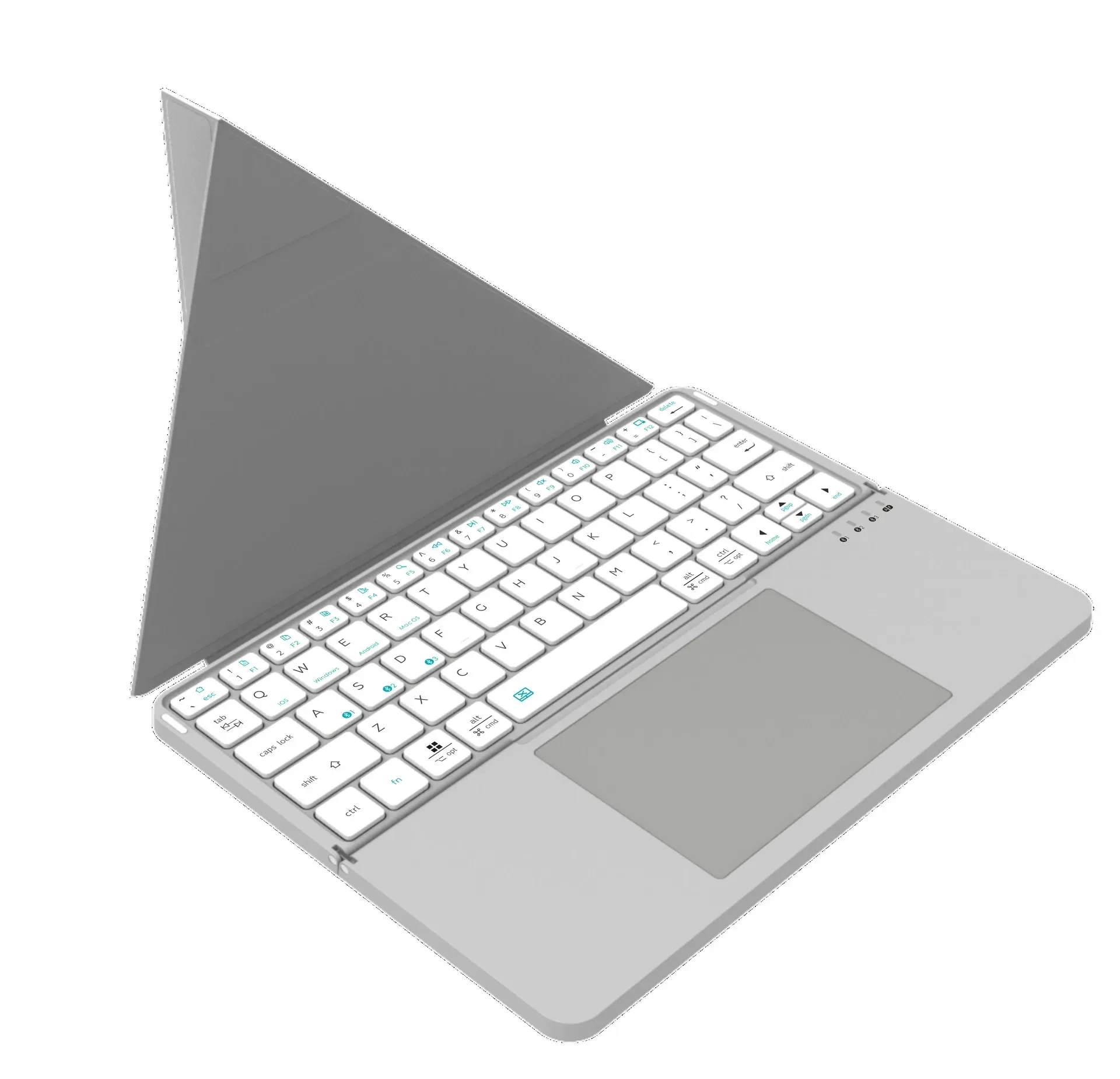 （Tablet not included）Folding Bluetooth Keyboard with Touchpad & Detachable Magnetic Stand for Tablets and Laptops
