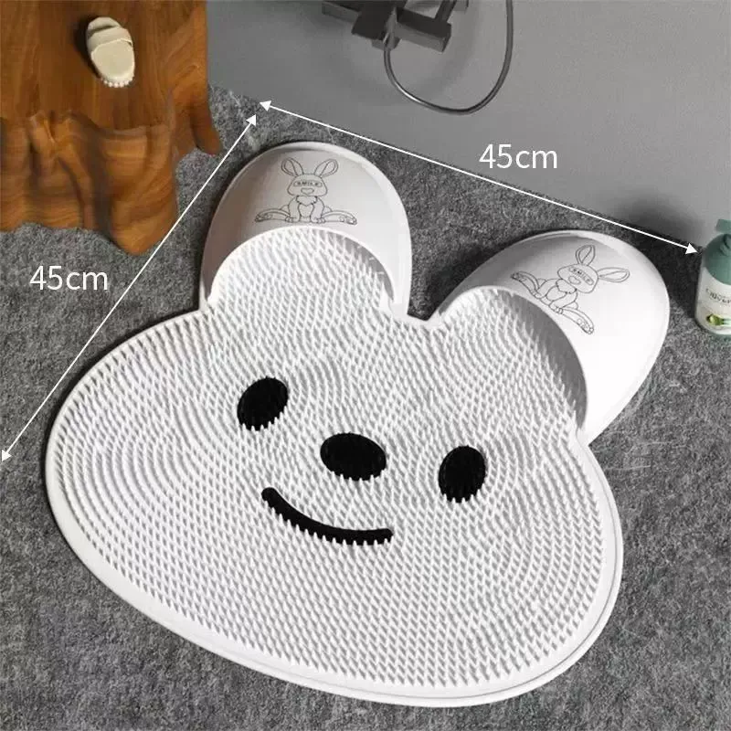 Silicone Pedicure Scrub Mat - Anti-Fatigue Massage Bath Mat for Shower & Bathroom, Exfoliates Dead Skin