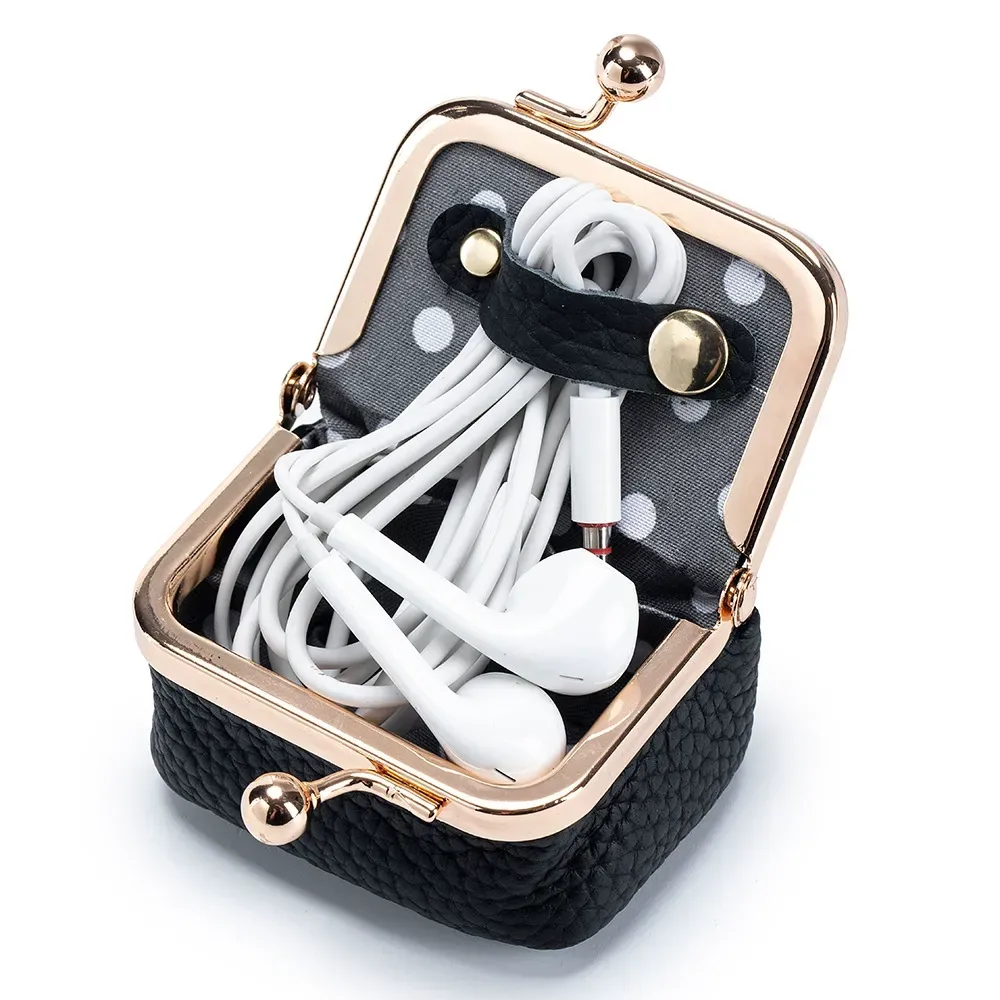 New Genuine Leather Mini Frame Purse - Jewelry Case for Rings, Necklaces, Earrings & Coin Holder
