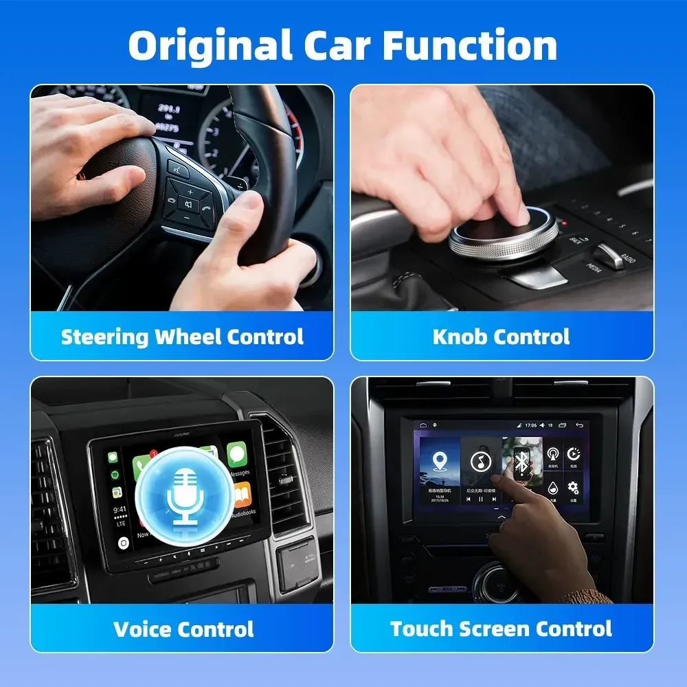 2-in-1 CarPlay Box, Wired to Wireless Android Auto Adapter, Car Connectivity Box
