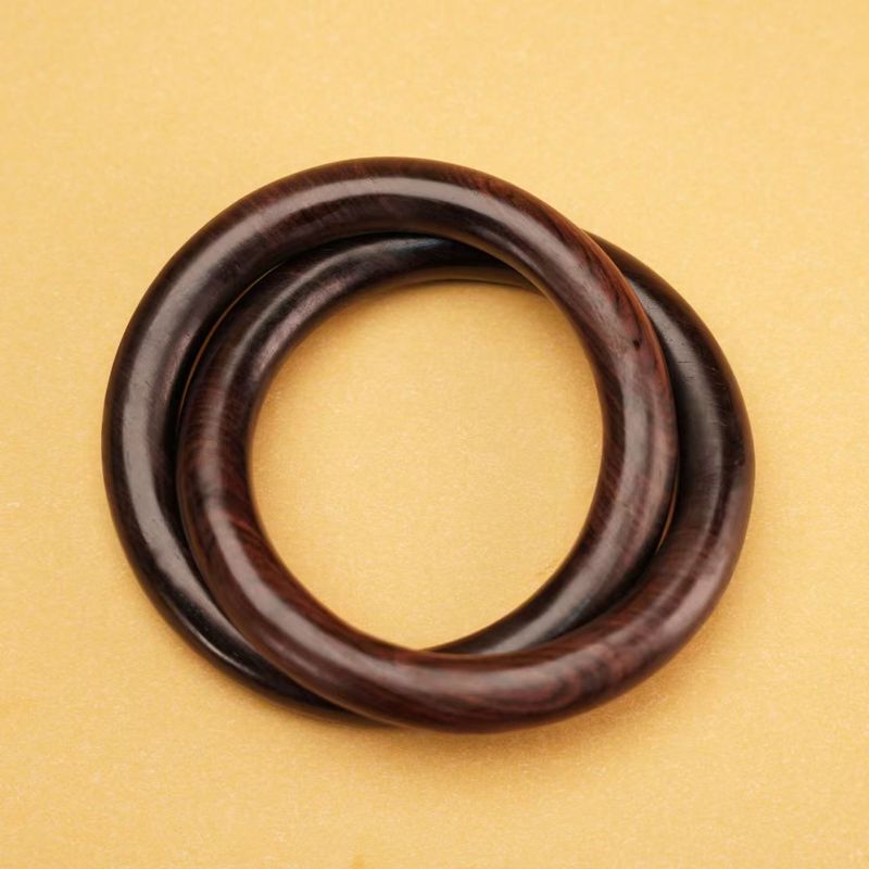 乾坤圈阴阳镯雷击枣木玉化料圈口80mmThunder-Struck Jujube Wood Qiankun Ring – Traditional Taoist Protective Amulet (80mm)