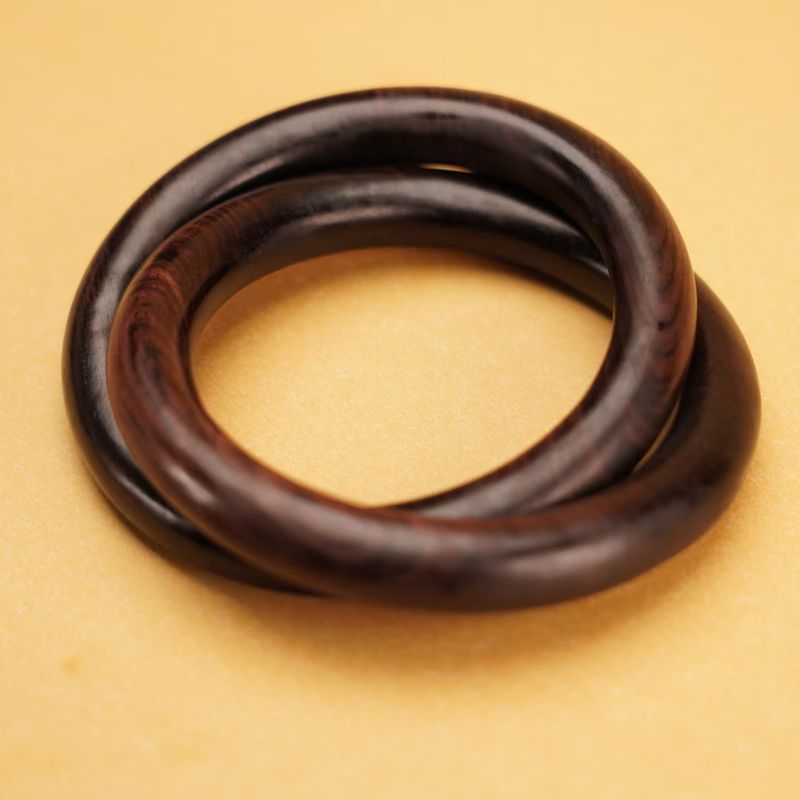 乾坤圈阴阳镯雷击枣木玉化料圈口80mmThunder-Struck Jujube Wood Qiankun Ring – Traditional Taoist Protective Amulet (80mm)