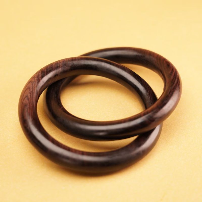 乾坤圈阴阳镯雷击枣木玉化料圈口80mmThunder-Struck Jujube Wood Qiankun Ring – Traditional Taoist Protective Amulet (80mm)