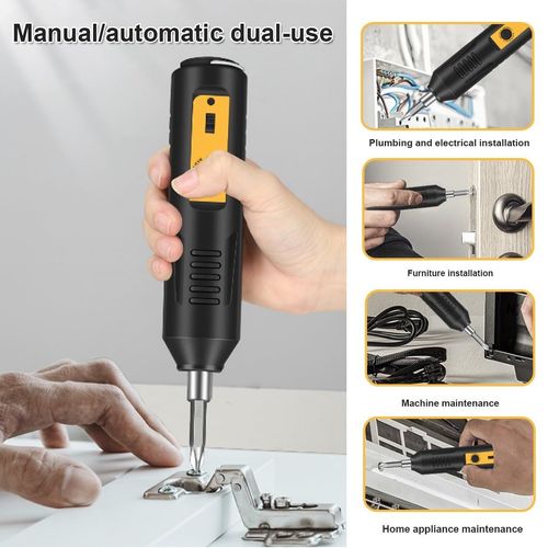 🔥HOT SALE🔥 COD！  Portable Home Use Electric Screwdriver Set,Mini Cordless Rechargeable Electric Screwdriver Set, Portable Automatic Home Repair Tool Kit,Powerful Compact Electric Screwdriver Set(2 Long+short+socke)