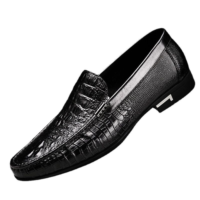 ✨ Mens Crocodile-Pattern Leather Shoes – Stylish Breathable Anti-Odor Casual Wear | 50% OFF