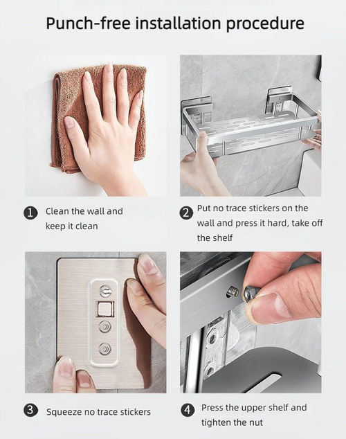 No-drilling required for installing the shelving unit