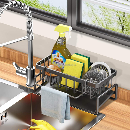 Kitchen Sink Drain Rack, Metal Sponge Holder, Multifunctional Storage Rack for the Home