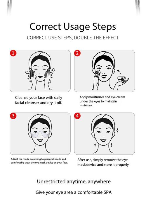 Micro-current Eye Beauty Massager – EMS Red Light Eye Massager for Reducing Dark Circles