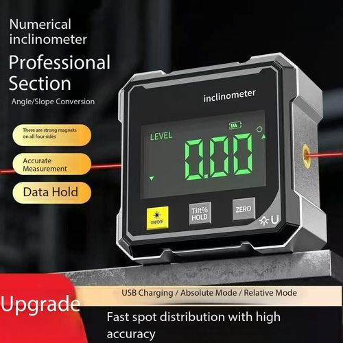 Digital Laser Inclinometer - Precision Angle & Slope Meter with Dual-Side Laser