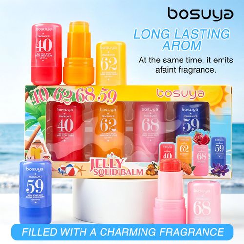 Bosuya Digital Jelly Solid Balm Set - Long Lasting Portable Fragrance Stick