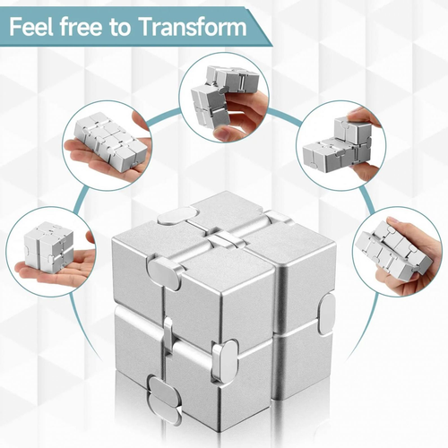 Metal Texture Infinity Cube Fidget Toy Stress Relief ADHD Focus