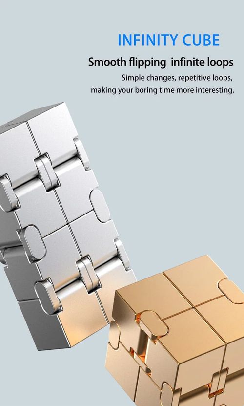 Metal Texture Infinity Cube Fidget Toy Stress Relief ADHD Focus
