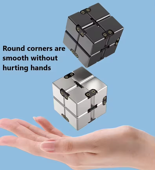 Metal Texture Infinity Cube Fidget Toy Stress Relief ADHD Focus