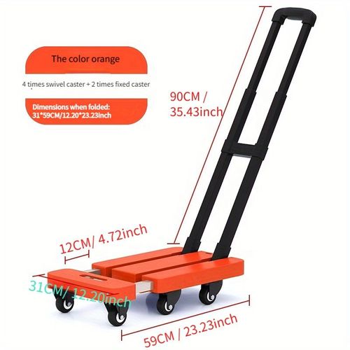 Foldable Telescopic Trolley Heavy Duty Portable Hand Truck for Home Office