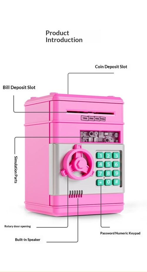 Kids ATM Piggy Bank Electronic Password Money Box Auto Scroll Savings Bank Toy