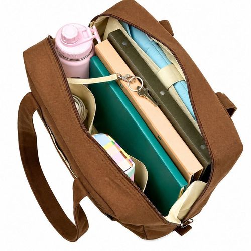 Multifunctional polyester zippered tote crossbody bag made of composite fabric suitable for laptops, books, and travel  a great gift for nurses or college students.