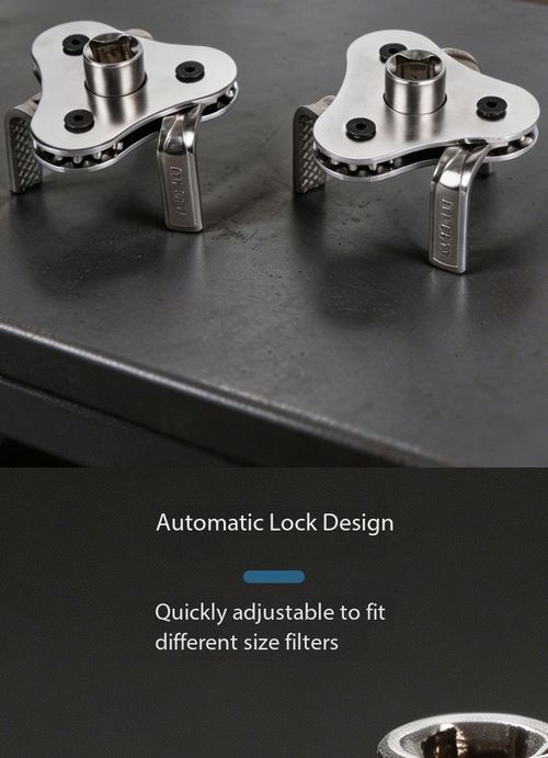 3 Jaw Oil Filter Wrench Flat Foot Adjustable Automotive Repair Tool