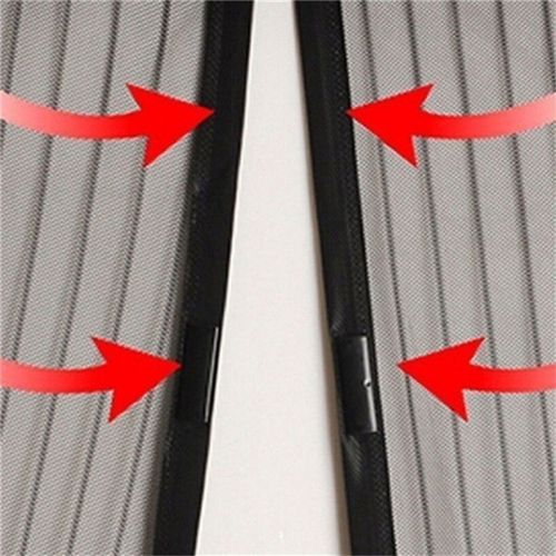 Striped Magnetic Screen Door Anti-Mosquito Mesh Self-Adhesive No Drill