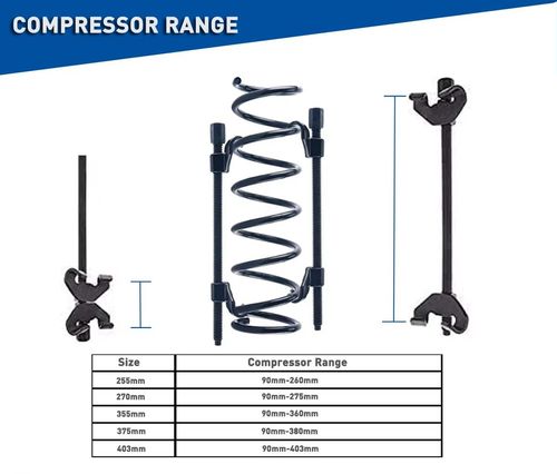 McPherson strut spring compressor (dual-claw type), designed for suspension system repairs on passenger cars and SUVs.