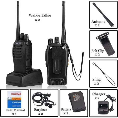 Baofeng Walkie Talkie Set of 2 Only 420 GHS Long Battery Life Rechargeable Two Way Radio