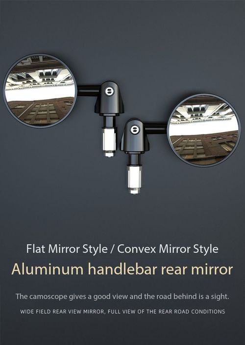 Universal Aluminum Handlebar Rearview Mirror for Electric Scooter Motorcycle 16-18mm