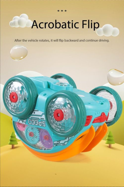 360° Rotating Light-Up Stunt Flip Car Toy