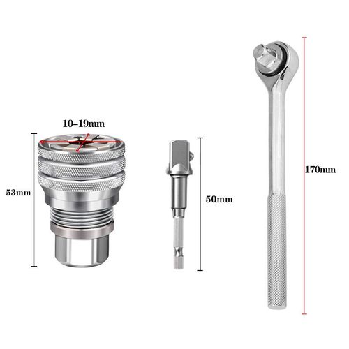 Universal Adjustable Socket 10-19mm Multi-function Wrench Adapter for Ratchet