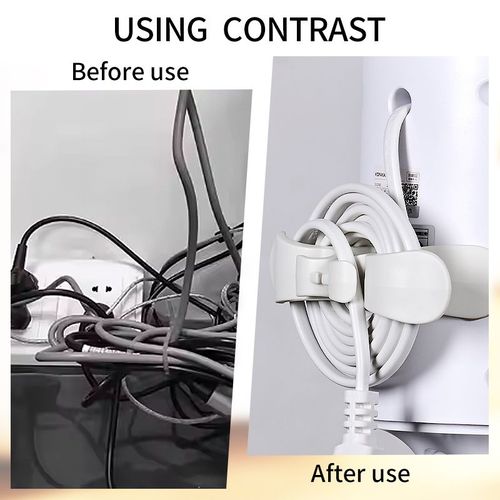 (Pack of 10) Household Power Cord Organizer & Cable Clip – Charger Cable Winder & Kitchen Plug Cord Holder