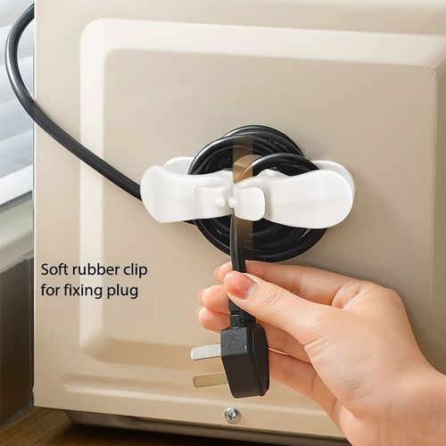(Pack of 10) Household Power Cord Organizer & Cable Clip – Charger Cable Winder & Kitchen Plug Cord Holder