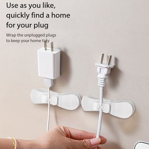 (Pack of 10) Household Power Cord Organizer & Cable Clip – Charger Cable Winder & Kitchen Plug Cord Holder