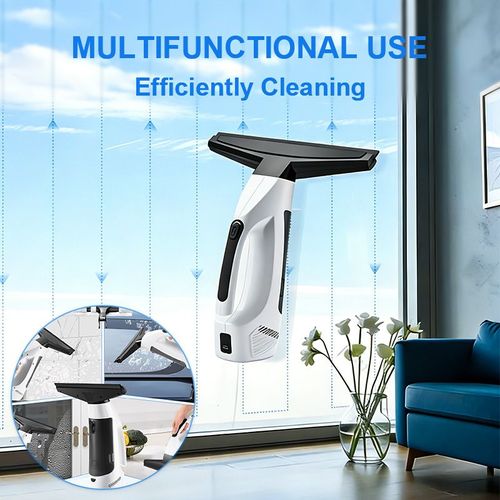 New Cordless Vacuum Cleaner Kit with Electronic Glass Cleaner, Streak-Free Squeegee, Spray Function, 75-Min Battery, Lightweight Design for Car, Kitchen, Bathroom Windows, Mirrors