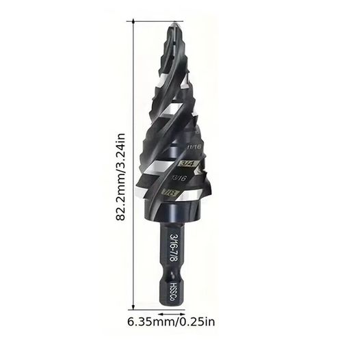 5Pcs Spiral Step Drill Bit Hole Opener Set