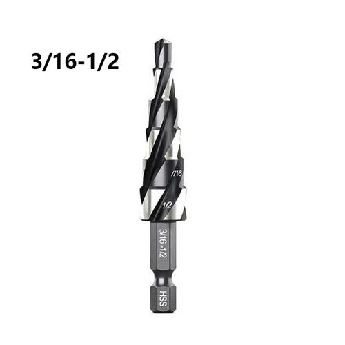 5Pcs Spiral Step Drill Bit Hole Opener Set