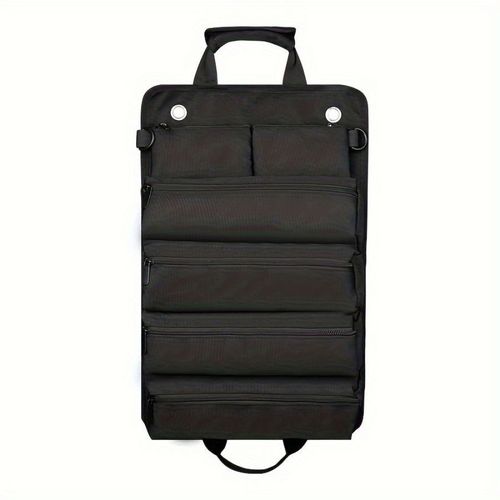 Oxford Cloth Roll-Up Tool Bag – Durable and water-resistant, featuring multiple storage pockets  ideal for electricians and in-vehicle storage, as well as for organizing other items—a stylish bag.