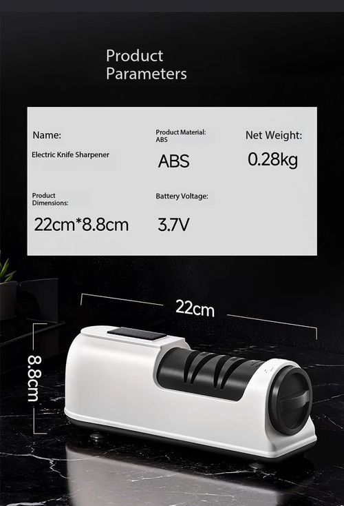 Electric Knife Sharpener 3-Speed Automatic Kitchen Knife Grinder USB Rechargeable