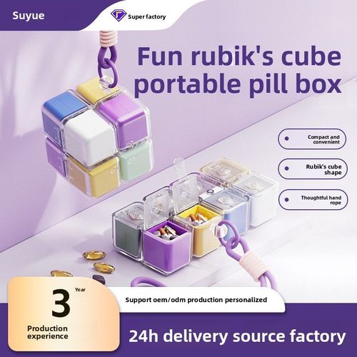 Magnetic Portable Pill Organizer – Customizable Colorful Plastic Pill Box – Waterproof Mini Travel Pill Case