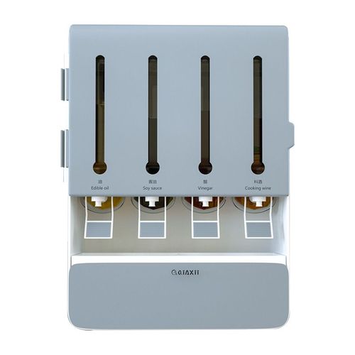 Smart Wall-Mounted Spice & Oil Dispenser Set 4-in-1 Kitchen Organizer No Drill