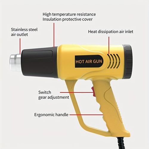 2000W Electric Hot Air Blower – Heat Gun for Welding, Shrink Wrapping, Sealing, Plastic Welding, and Portable Repair