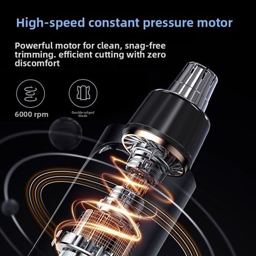 (Pack of 2) USB Rechargeable Electric Nose Hair Trimmer with Digital Display – Washable, Painless Shaver