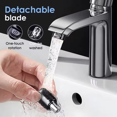 (Pack of 2) USB Rechargeable Electric Nose Hair Trimmer with Digital Display – Washable, Painless Shaver