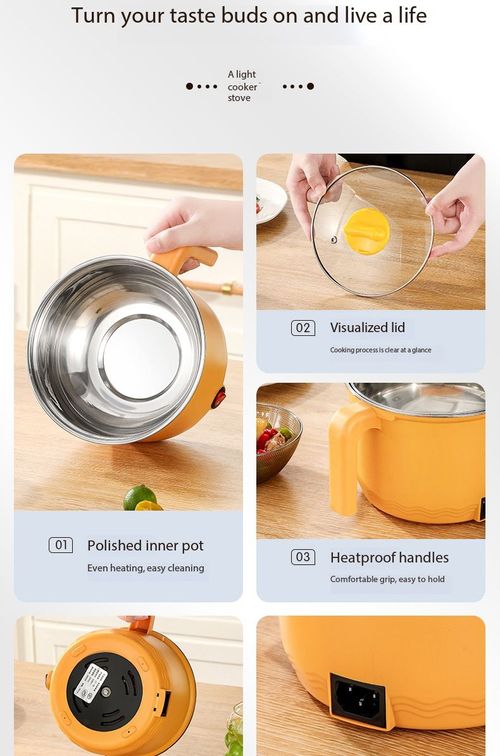 Mini Electric Cooking Pot Multi-function Boiler Fryer Hot Pot No Steamer for Dorm Home