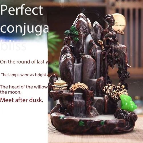 Backflow Incense Burner Mountain Dragon Ornament Resin Zen Aromatherapy Holder Home Decor